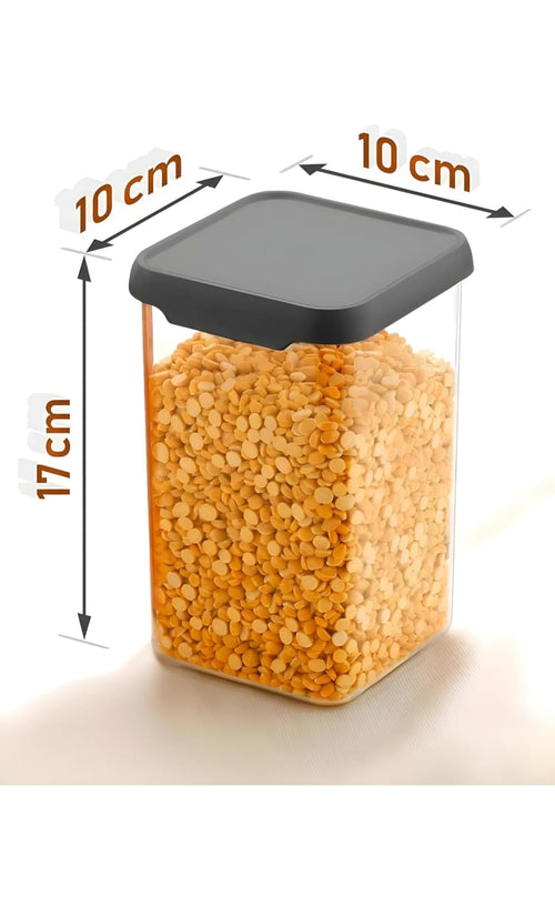 Clear Storage Container Set - 6 Pack with Airtight Lids (10x10x17cm)