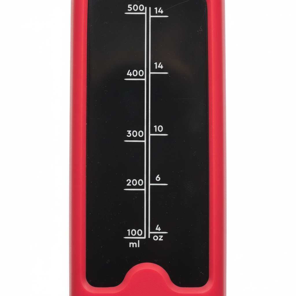 H2O bottle measurement markers detail