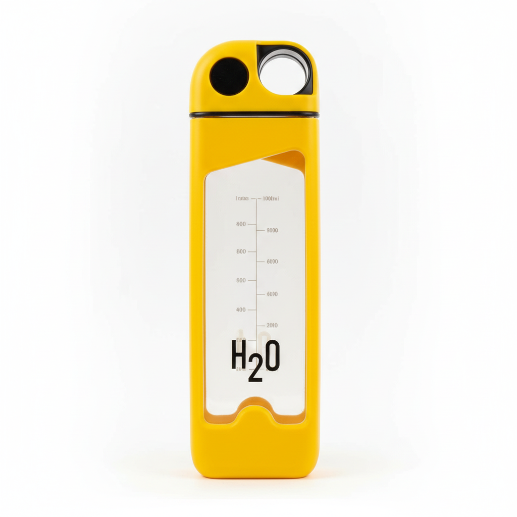Yellow H2O water bottle product shot